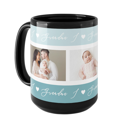 I Heart Grandma Mug, Black, , 15oz, Blue, sea