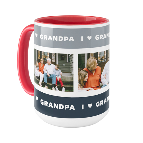 I Heart Grandpa Mug, Red,  , 15oz, Black