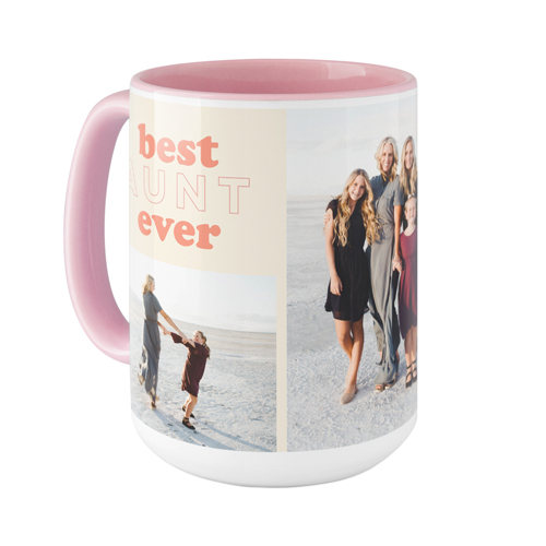 Best Aunt Ever Mug, Pink,  , 15oz, Beige