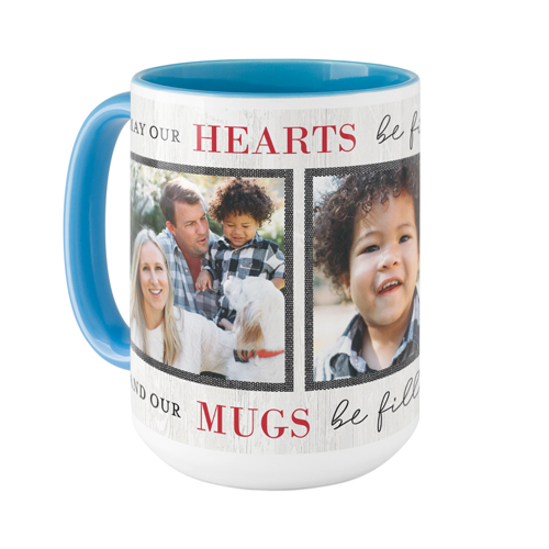 Hearts Be Filled Mug, Light Blue,  , 15oz, Red