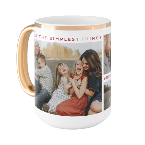 Simplest Things Mug, Gold Handle, , 15oz, Red, scarlet