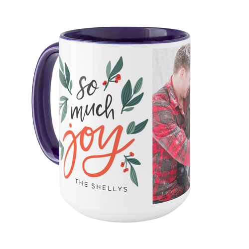 So Much Joy Mug, Blue,  , 15oz, Red