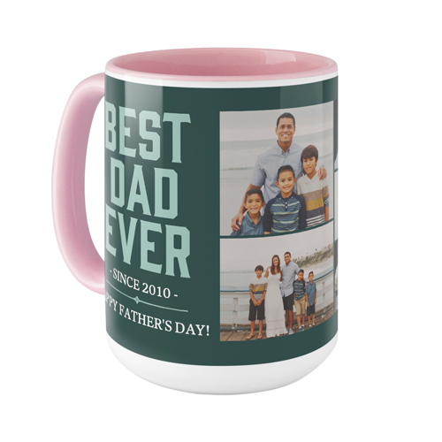 Best Dad Mug, Pink,  , 15oz, Green