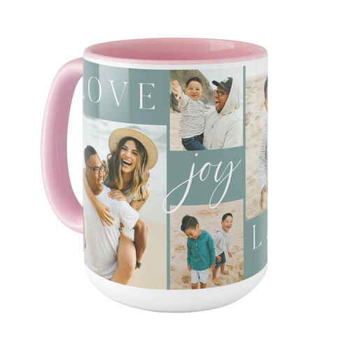 Love Joy Laughter Mug, Pink,  , 15oz, Blue