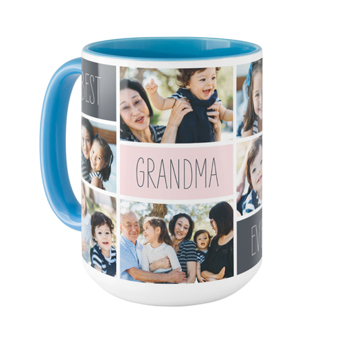 The Greatest Grid Mug, Light Blue, , 15oz, Pink, blush