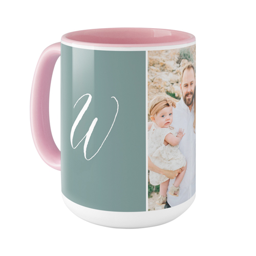 Gallery Trio Monogram Mug, Pink,  , 15oz, Multicolor