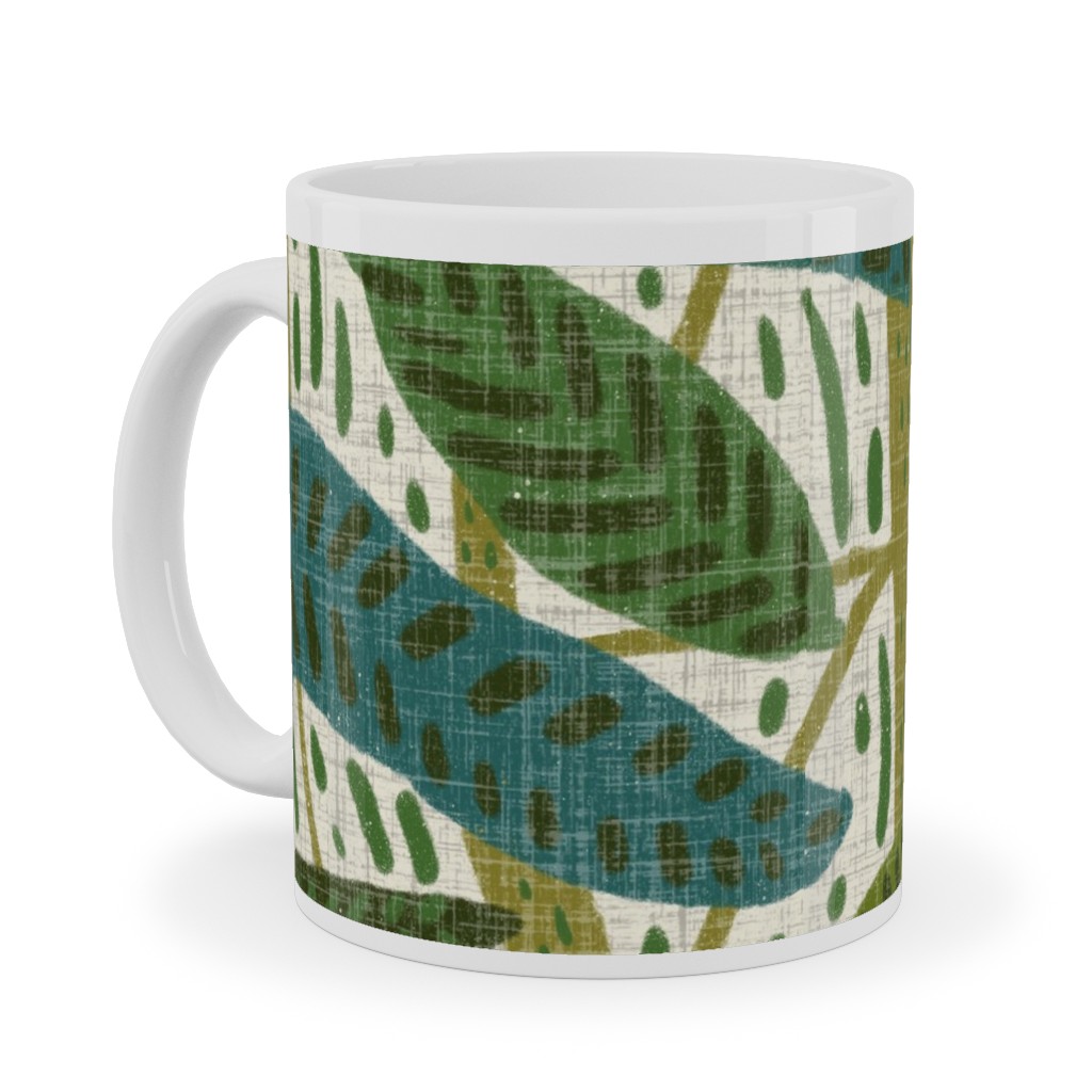 Jungle Foliage - Green Ceramic Mug, White, , 11oz, Green, Classic Green