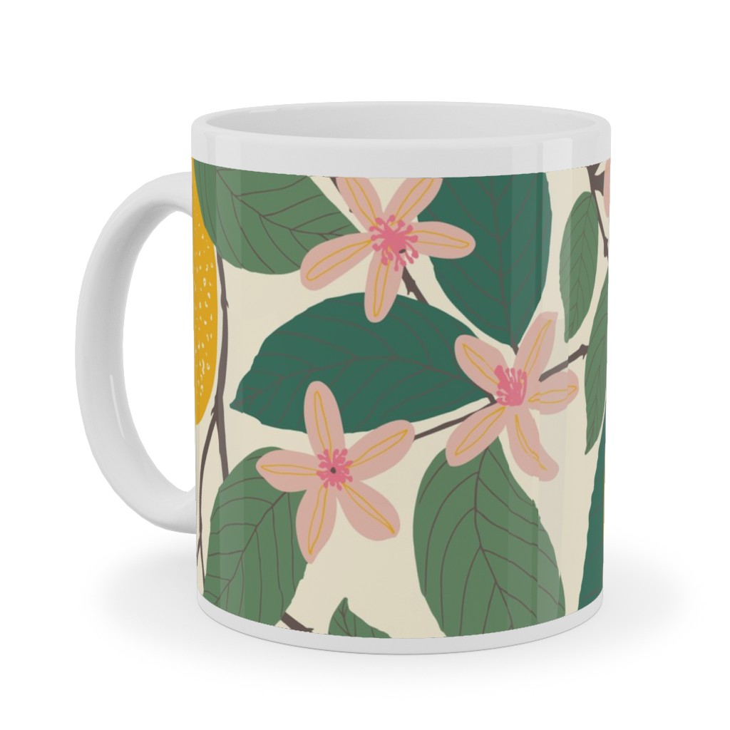 Lemon Tree - Yellow Ceramic Mug, White,  , 11oz, Yellow