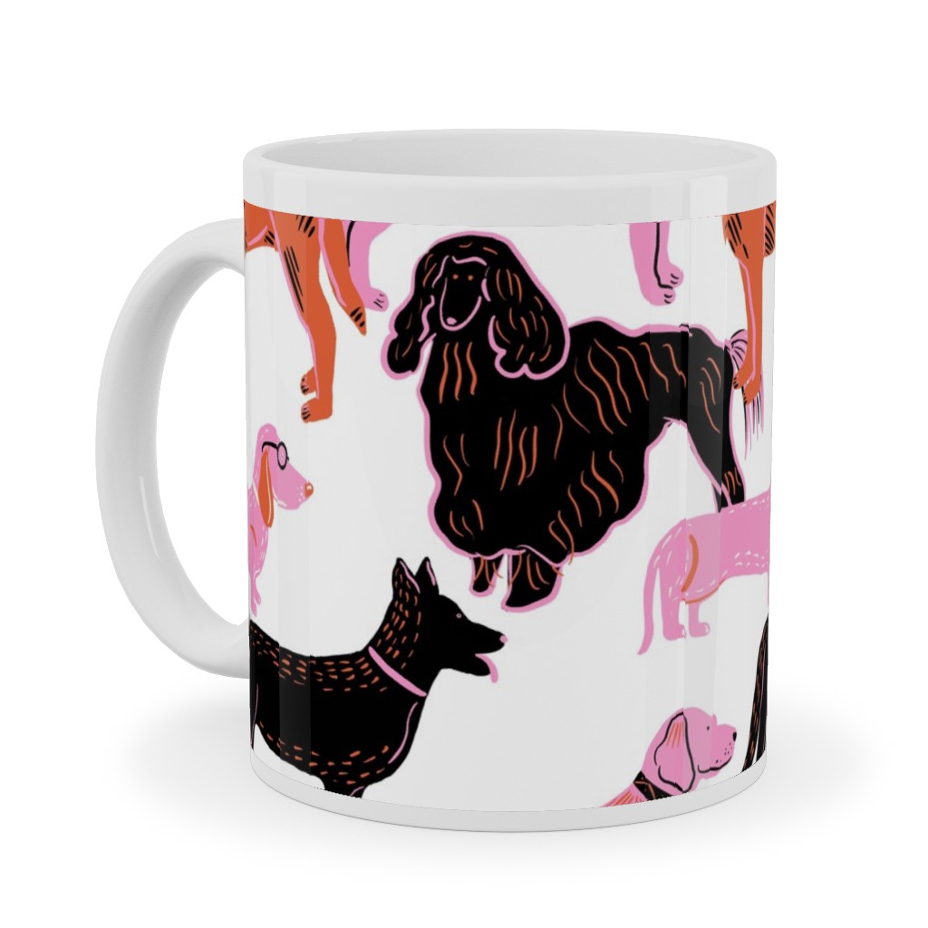 Goofy Dog Friends Ceramic Mug, White,  , 11oz, White