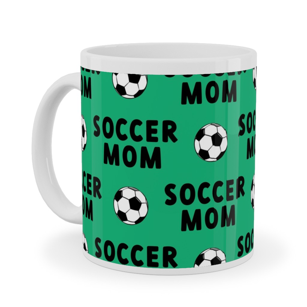 Soccer Mom - Green Ceramic Mug, White,  , 11oz, Green