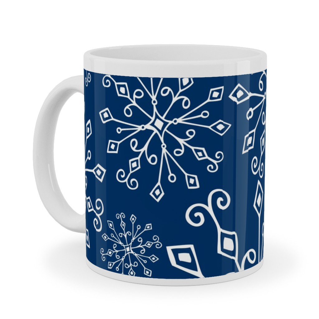 Frost Snowflakes Ceramic Mug, White, , 11oz, Blue, Imperial