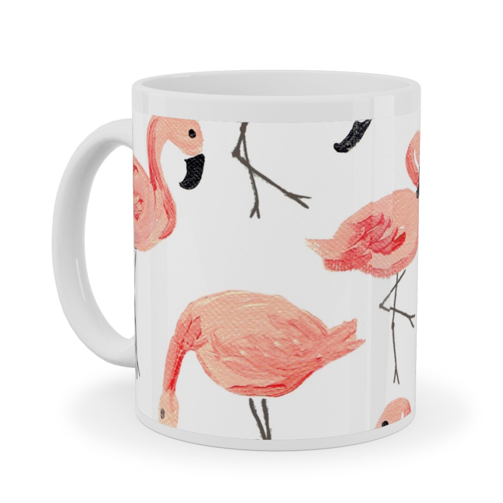 Flamingo Party - Pink Ceramic Mug, White,  , 11oz, Pink