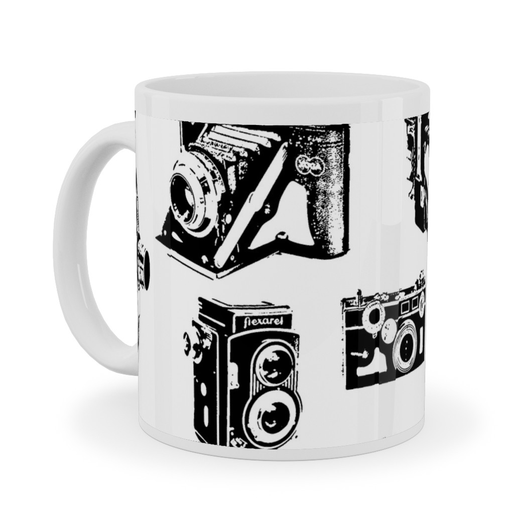 Retro Cameras Ceramic Mug, White, , 11oz, White, White