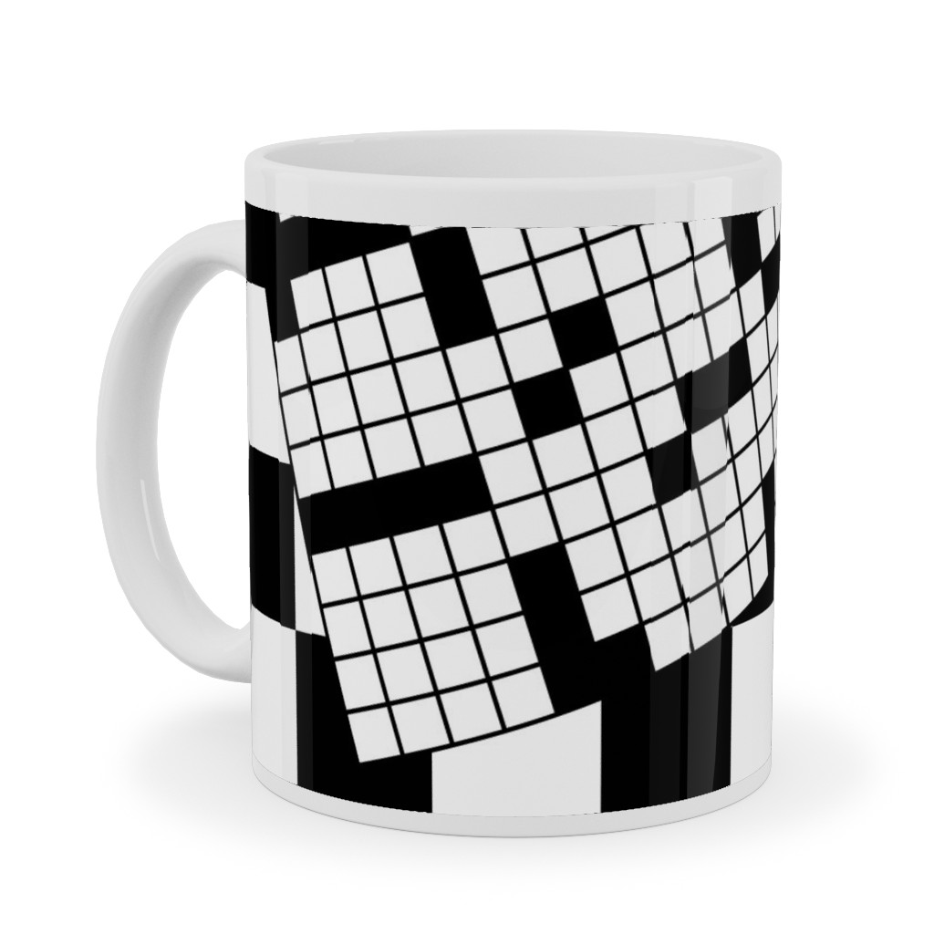 the Daily Puzzles - Black and White Ceramic Mug, White, , 11oz, Black, Black