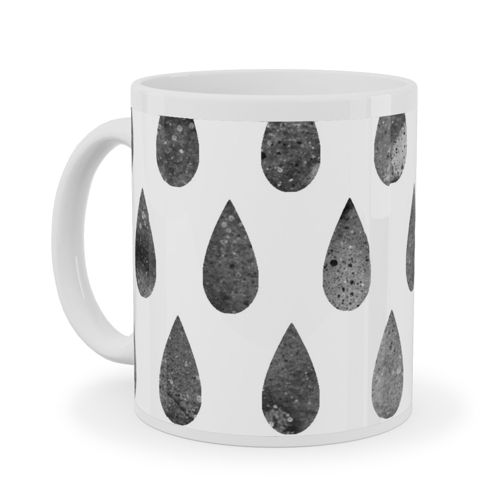 Drops Ceramic Mug, White, , 11oz, Gray, Fog