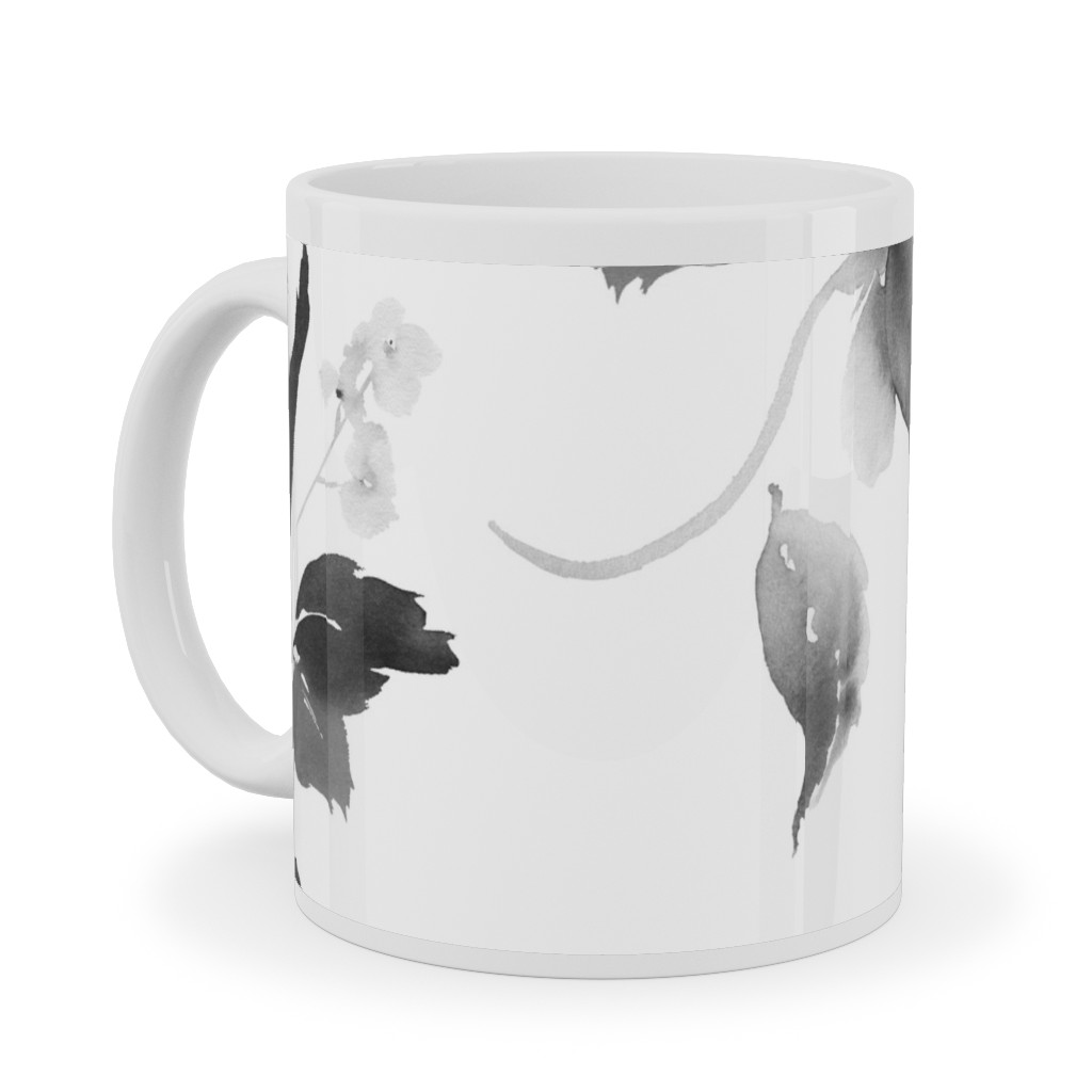 Spring Beginning - Black and White Ceramic Mug, White, , 11oz, White, White