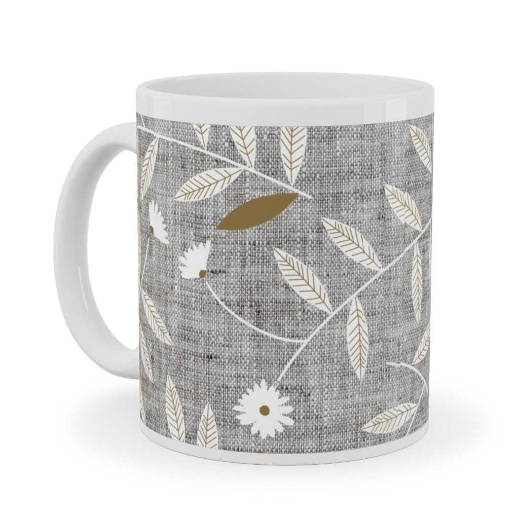 Darcy Ceramic Mug, White,  , 11oz, Gray