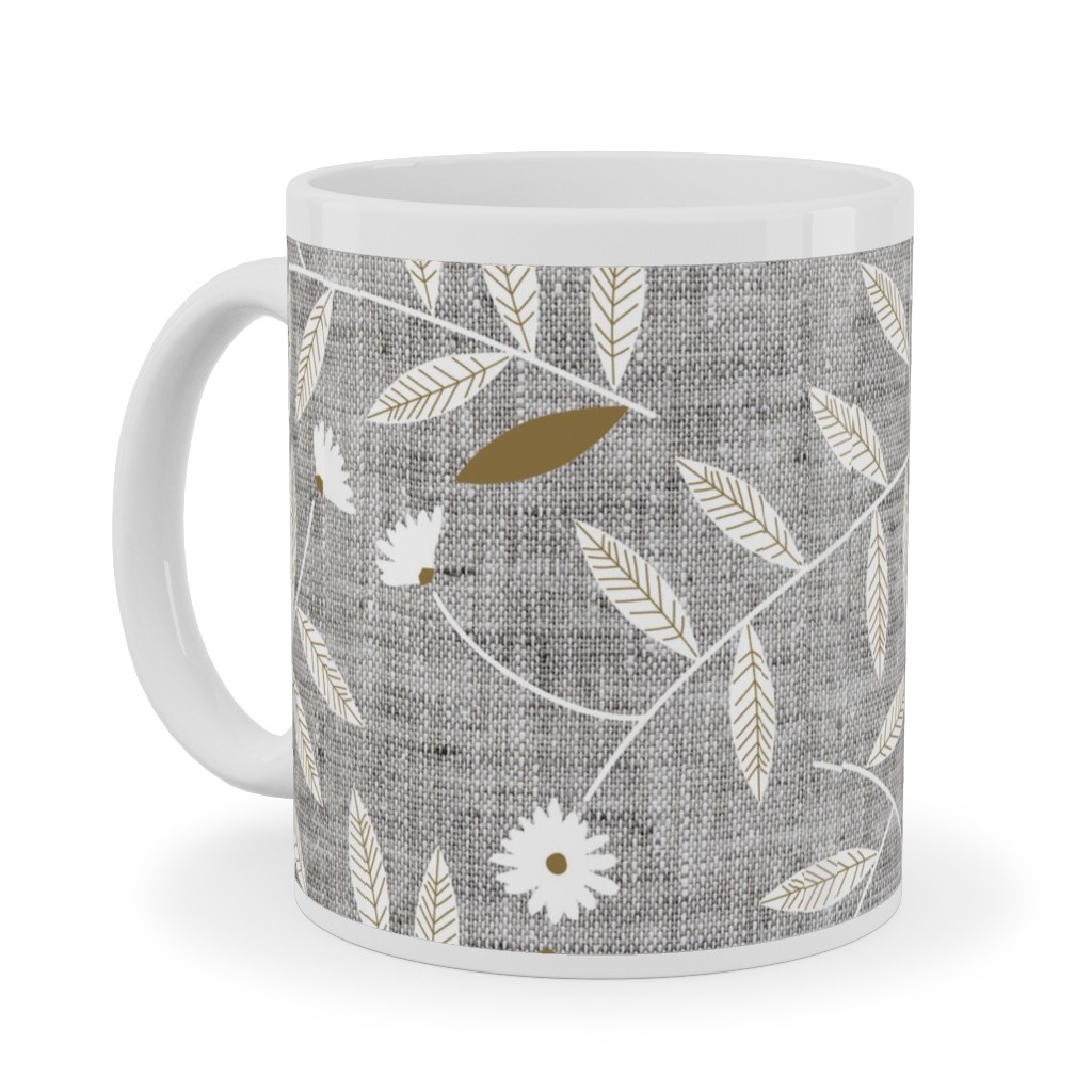 Darcy Ceramic Mug, White, , 11oz, Gray, Iron