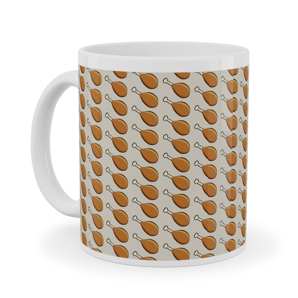 Turkey Legs - Beige Ceramic Mug, White, , 11oz, Beige, Pearl
