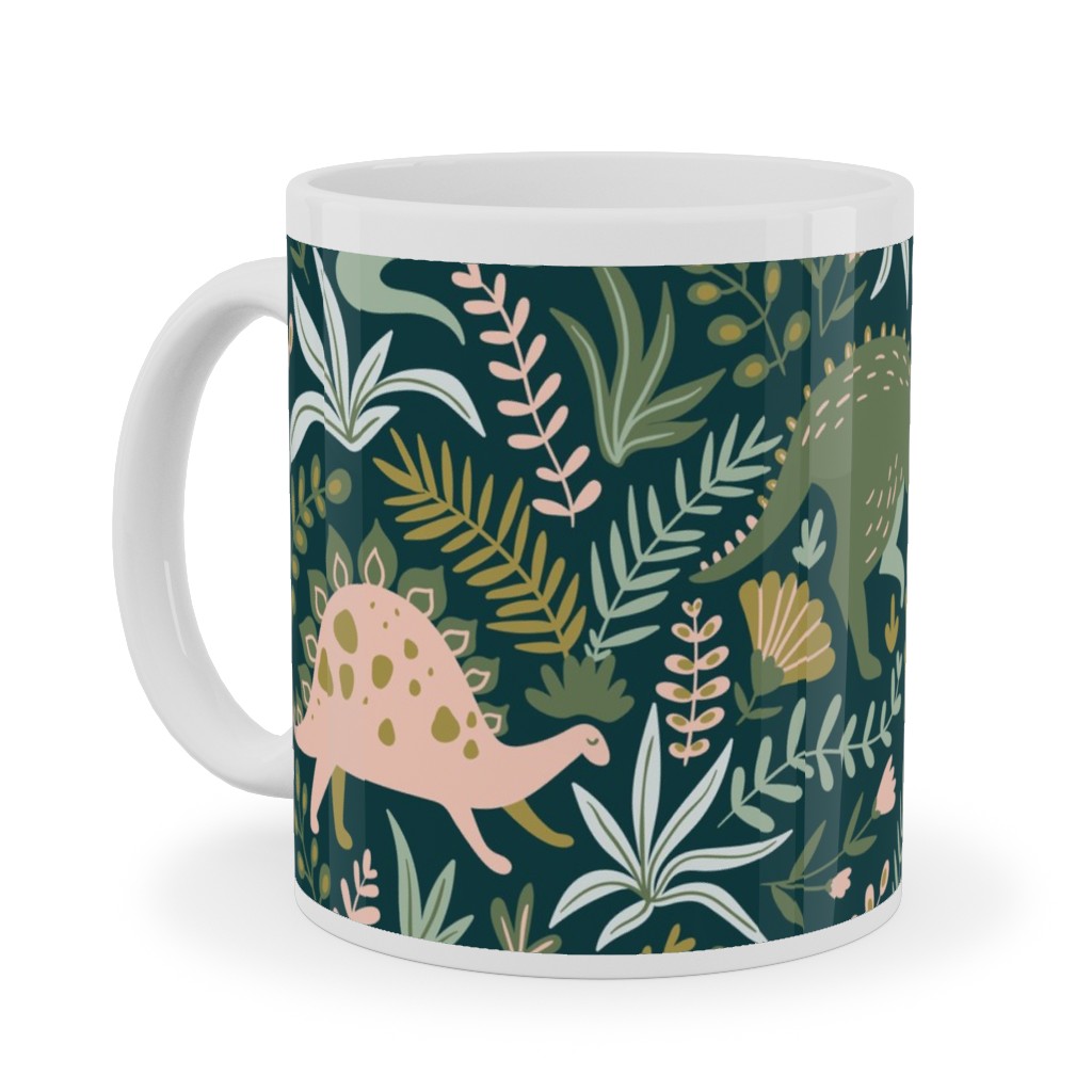 Dino - Green Ceramic Mug, White,  , 11oz, Green