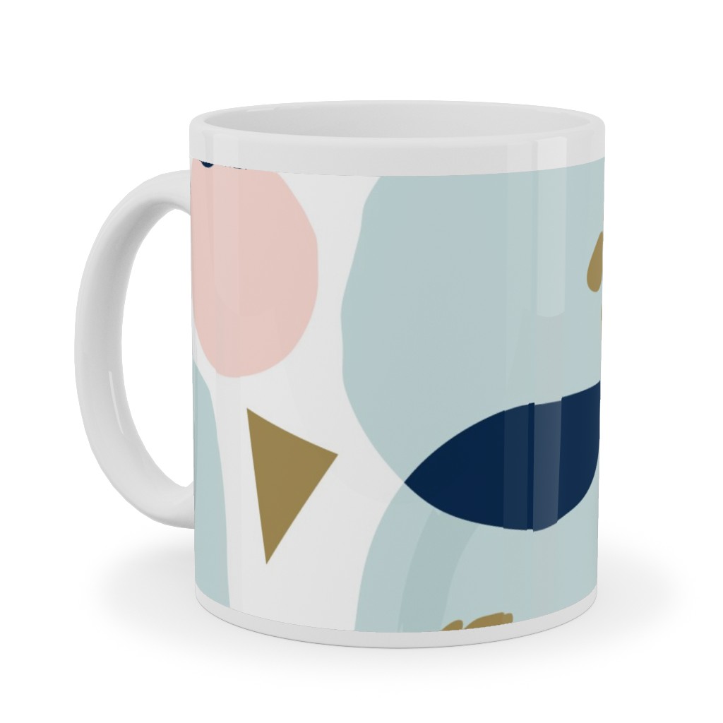 Sun Burst Abstract Ceramic Mug, White, , 11oz, Multicolor
