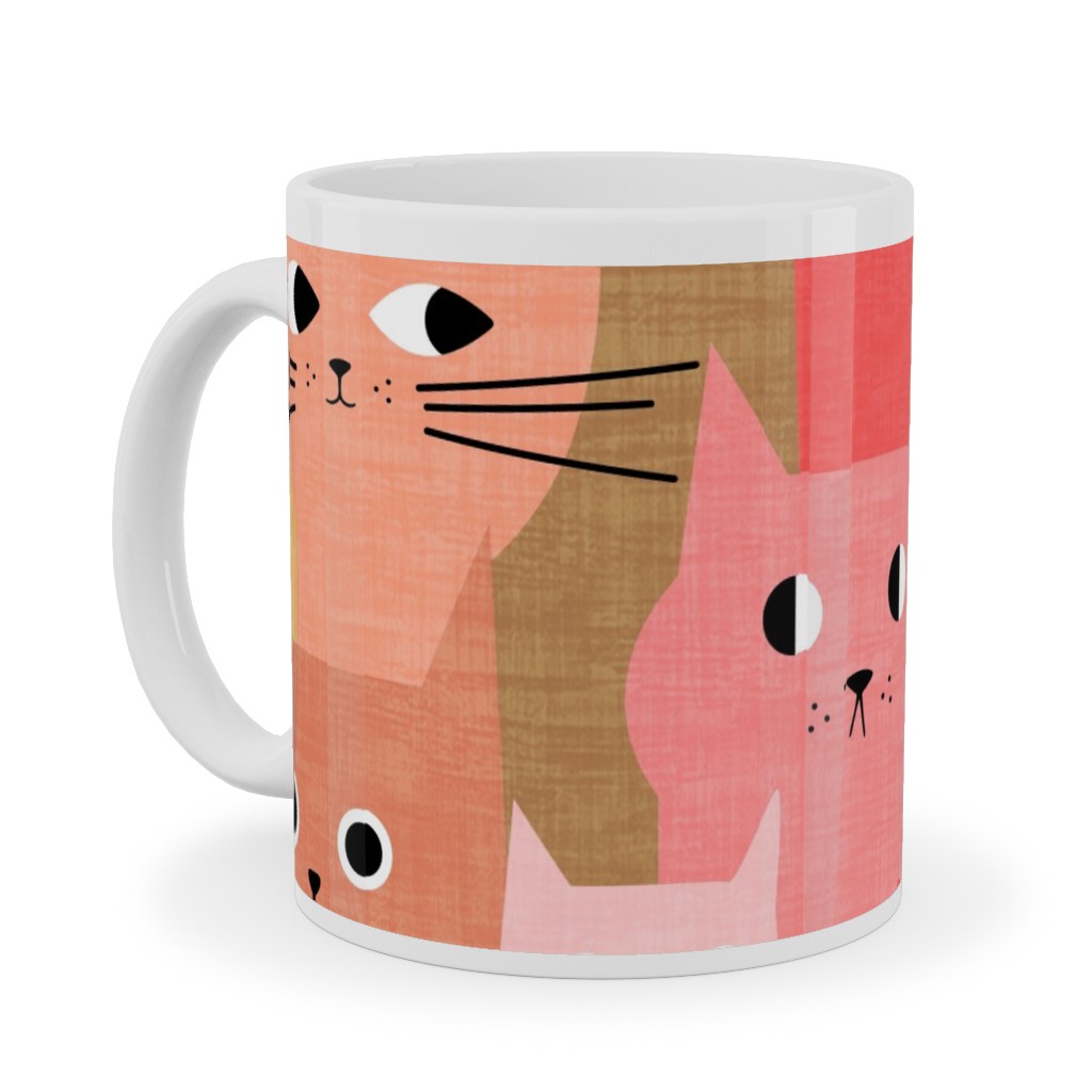 Silly Cats - Multicolor Ceramic Mug, White,  , 11oz, Multicolor