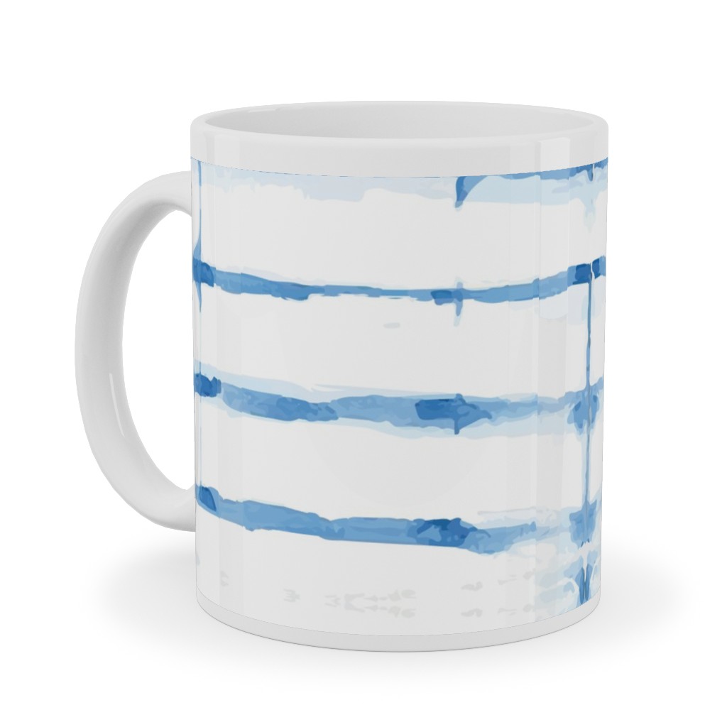 Shibori - Blue Ceramic Mug, White,  , 11oz, Blue