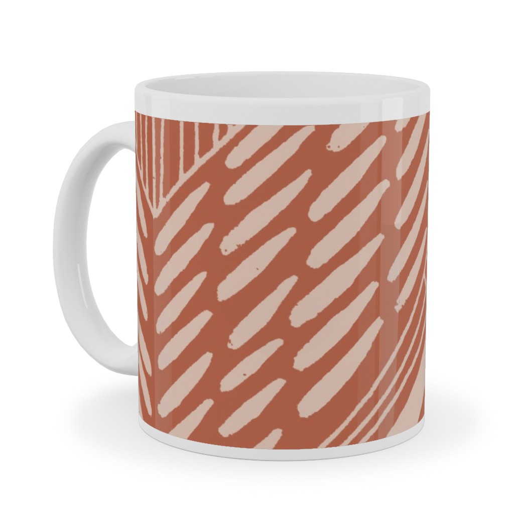 Neutral Retreat - Terracotta Ceramic Mug, White,  , 11oz, Pink