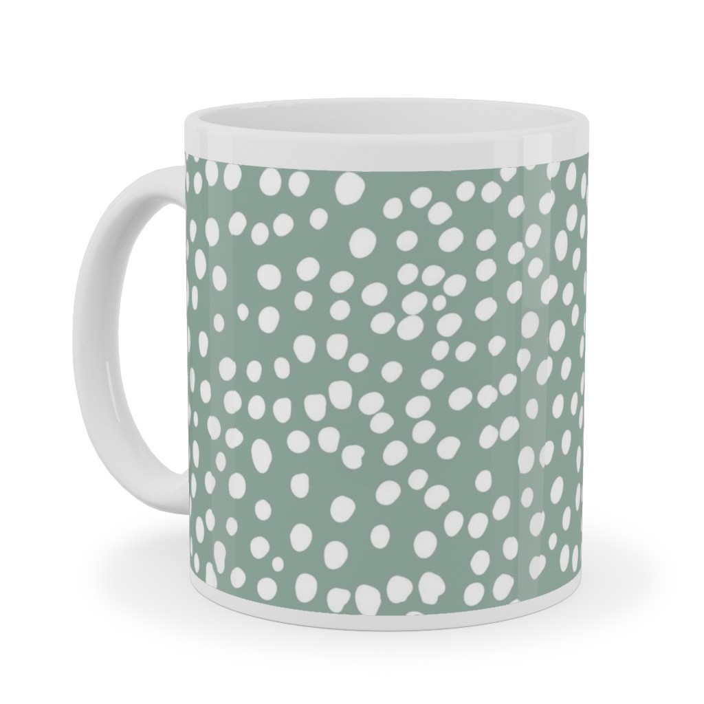 Cheetah - Sage Green Ceramic Mug, White,  , 11oz, Green