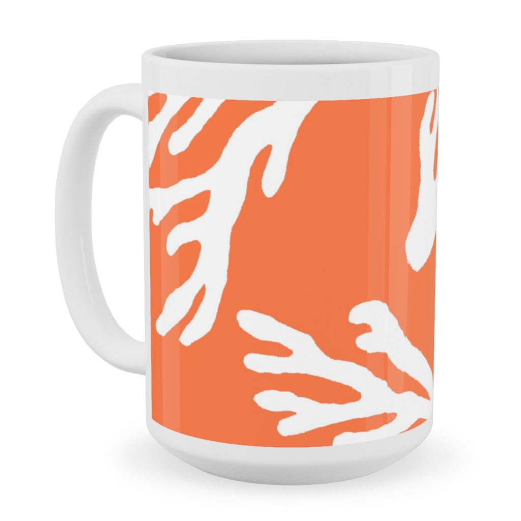 Coral - in Coral Ceramic Mug, White,  , 15oz, Orange