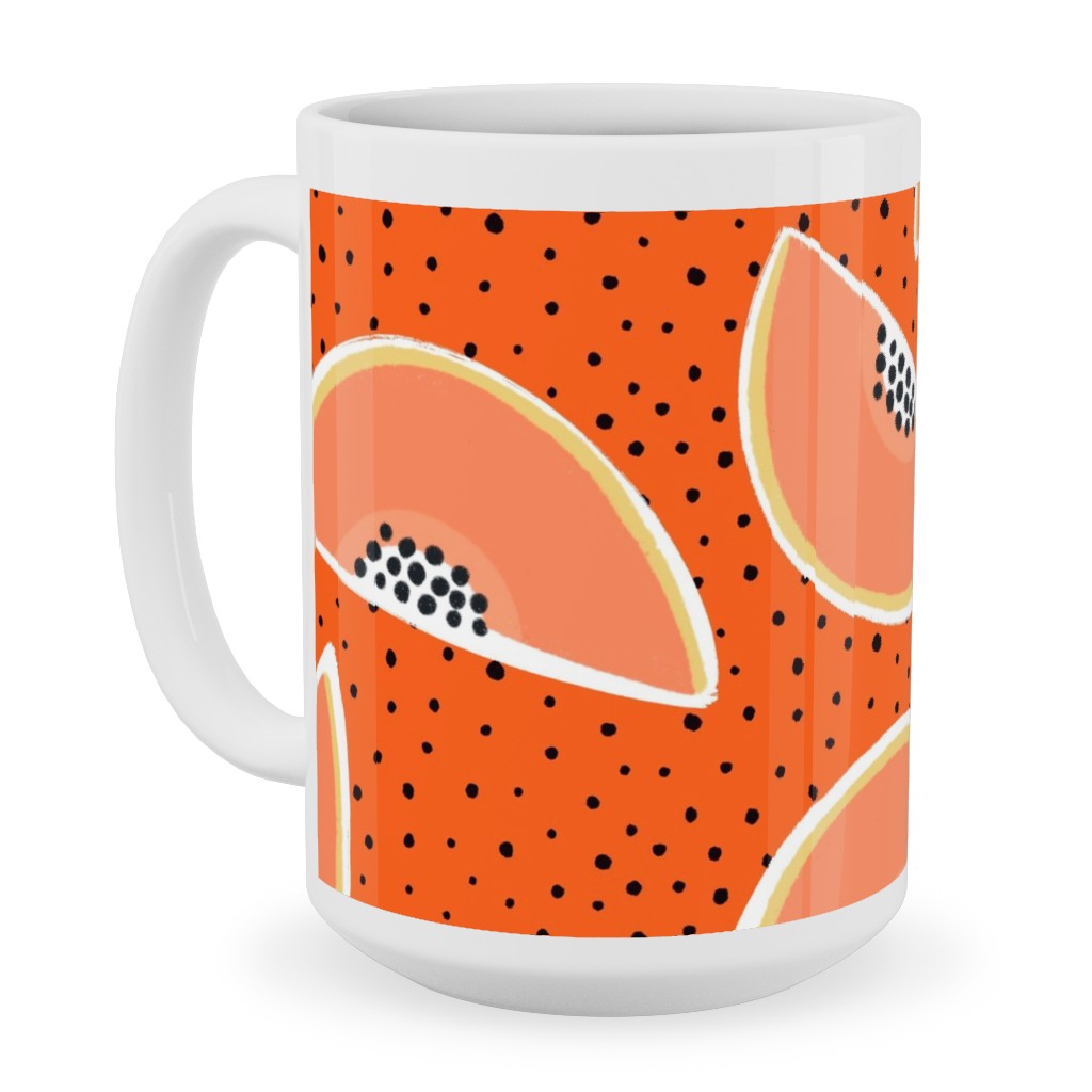 Cantaloupe - Orange Ceramic Mug, White, , 15oz, Orange, Orange