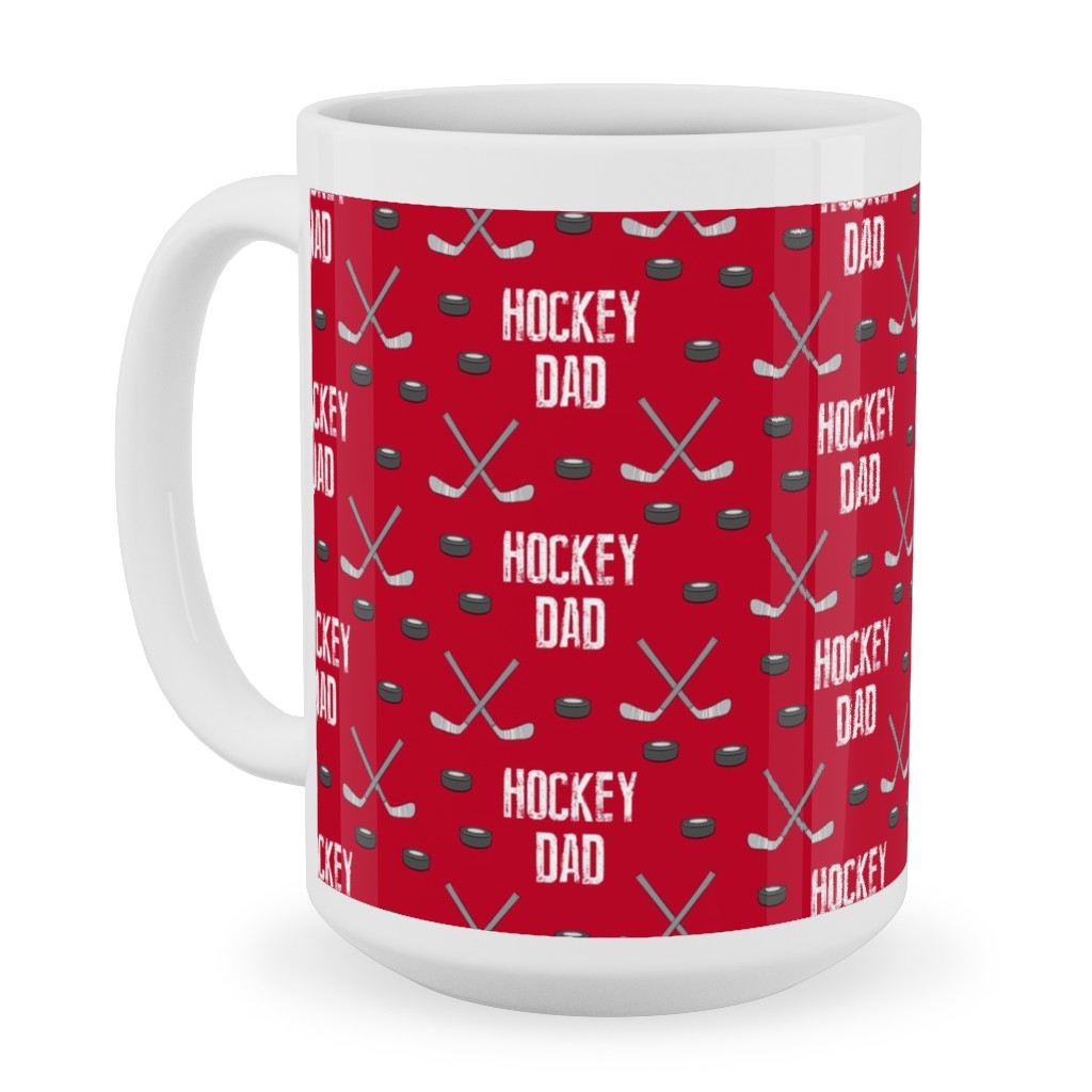 Hockey Dad - Red Ceramic Mug, White, , 15oz, Red, Red