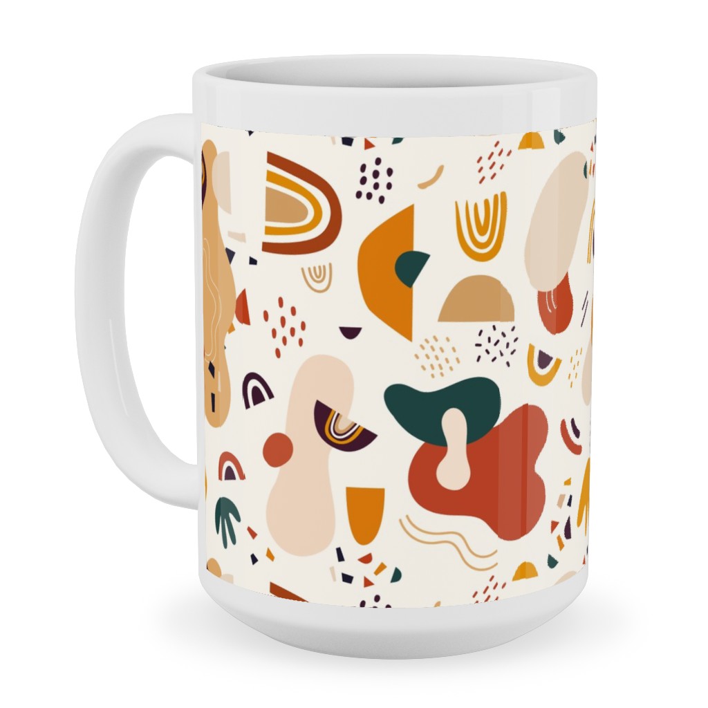 Abstract Seamless Pattern - Multi Ceramic Mug, White,  , 15oz, Multicolor