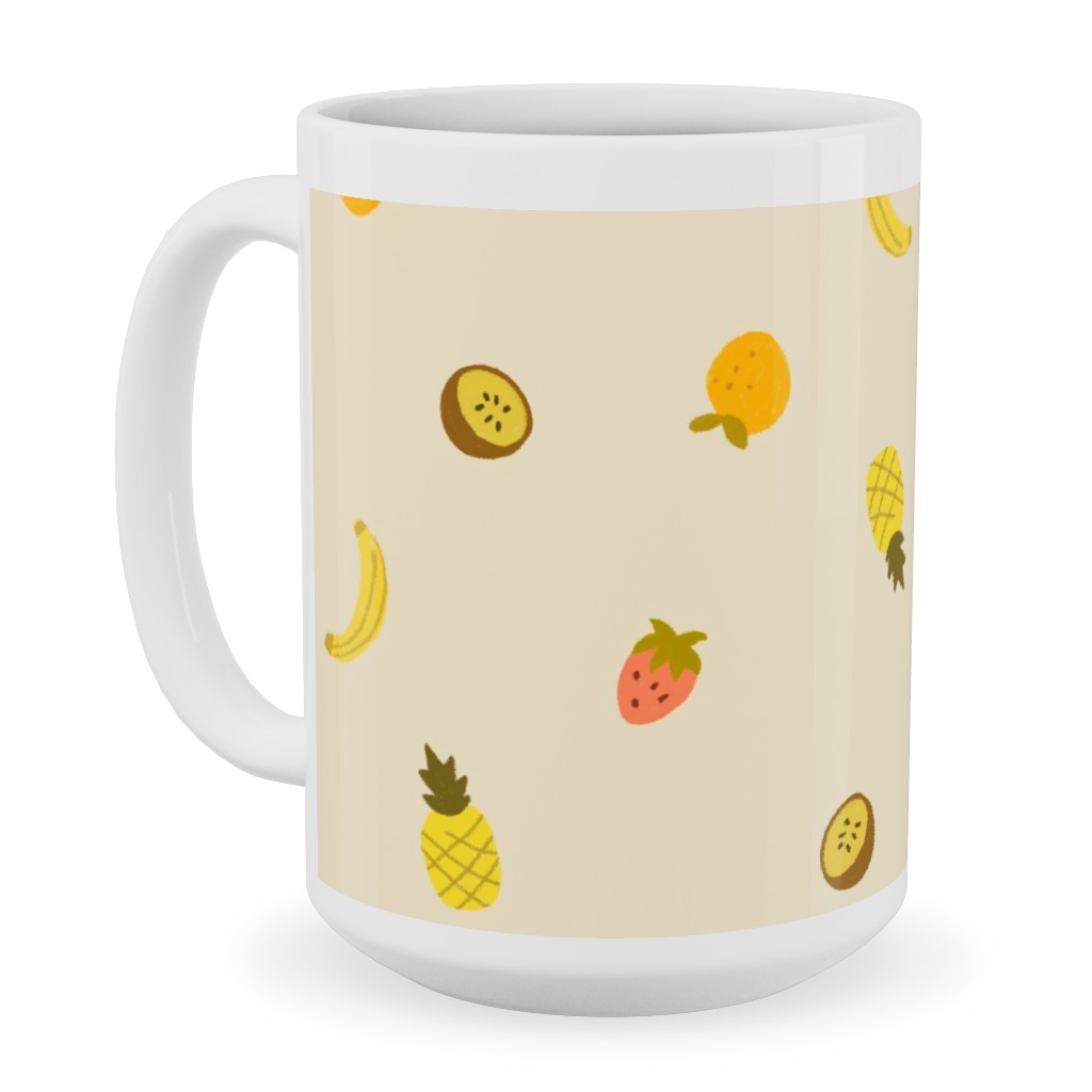 Tropical Fruit - Yellow Ceramic Mug, White, , 15oz, Yellow, Classic Yellow