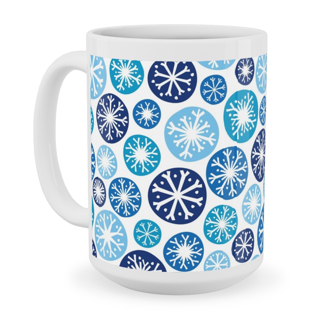 Snow Daze Ceramic Mug, White,  , 15oz, Blue