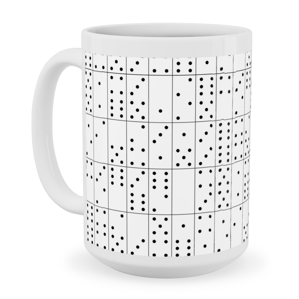 Domino Universe - Black and White Ceramic Mug, White, , 15oz, White, White