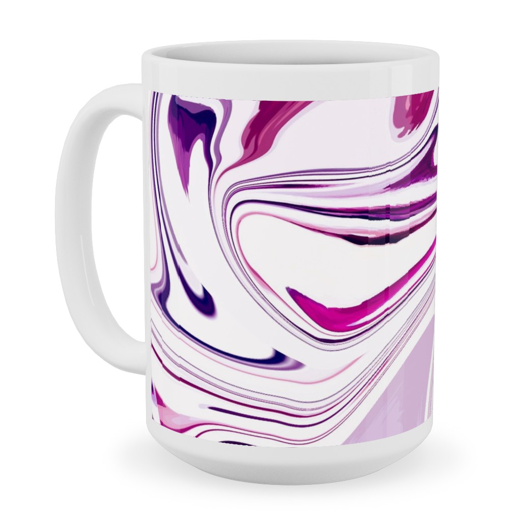 Marble - Mulberry Ceramic Mug, White,  , 15oz, Pink