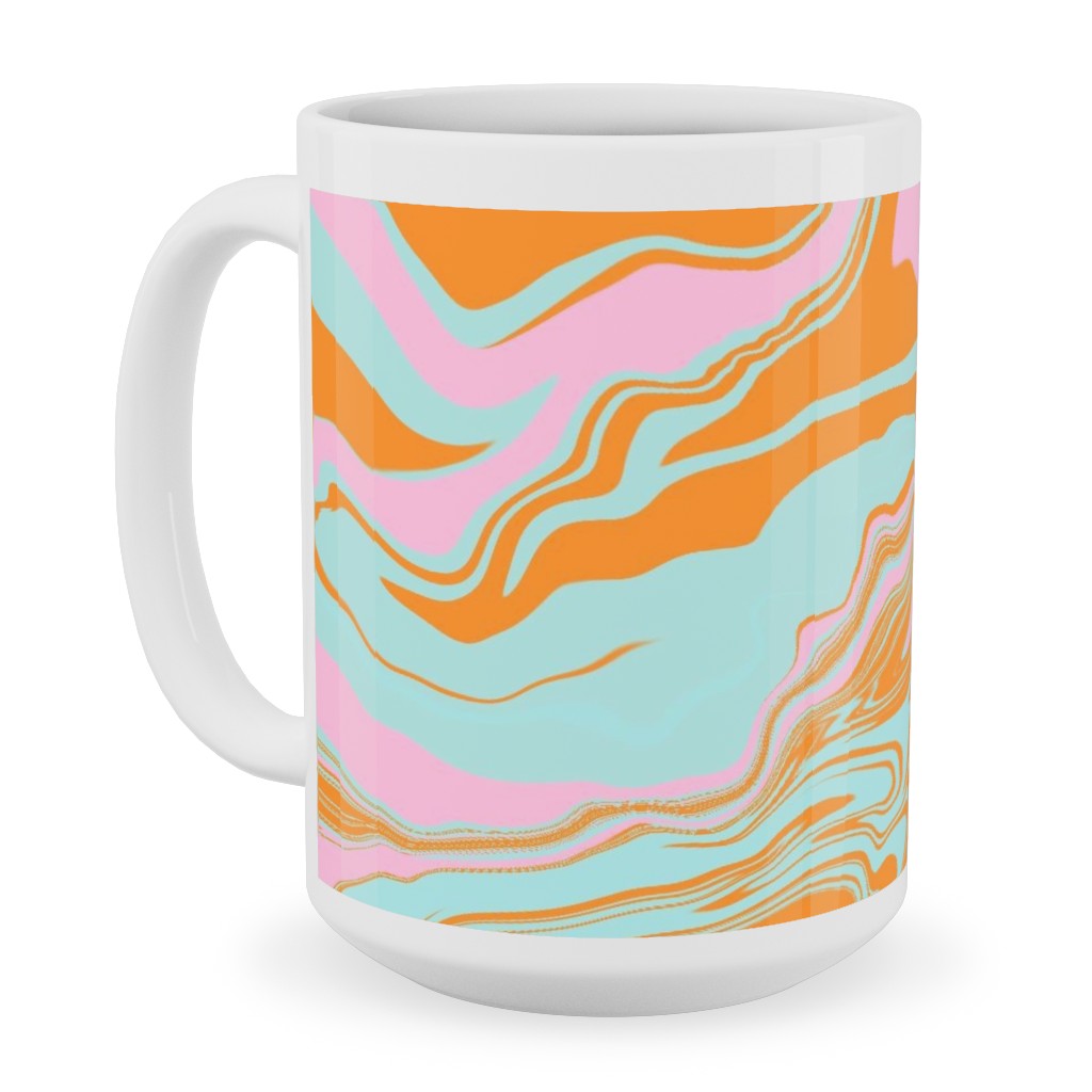 Marmor Ceramic Mug, White, , 15oz, Orange, Frost