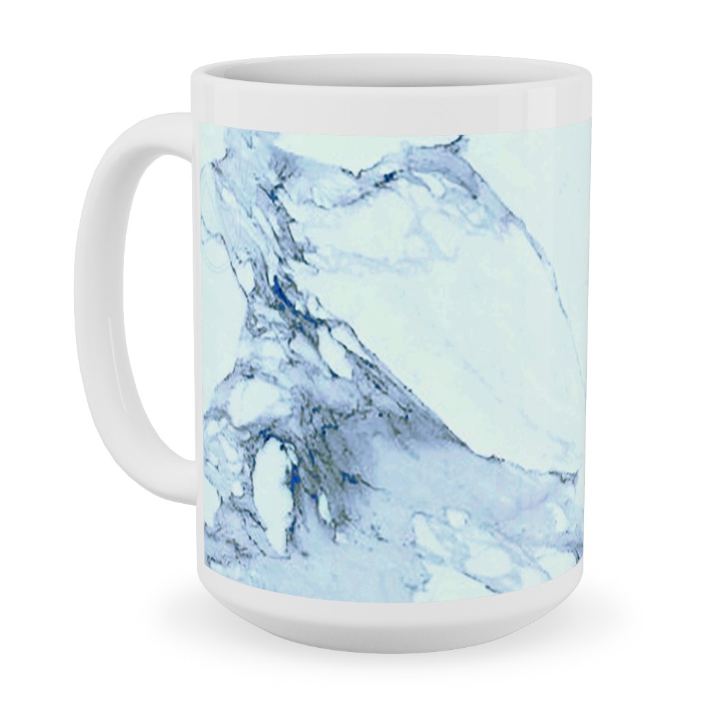 Marble - Blue Ceramic Mug, White,  , 15oz, Blue