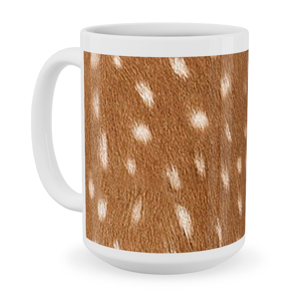Bright Deer Hide- Brown Ceramic Mug, White, , 15oz, Brown, Brown