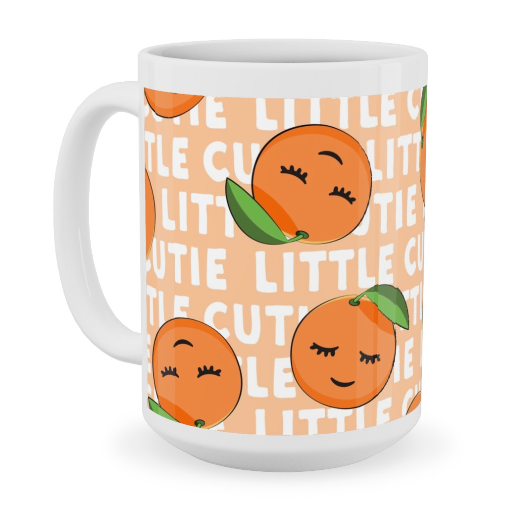 Little Cutie - Happy Oranges - Orange Ceramic Mug, White, , 15oz, Orange, Orange