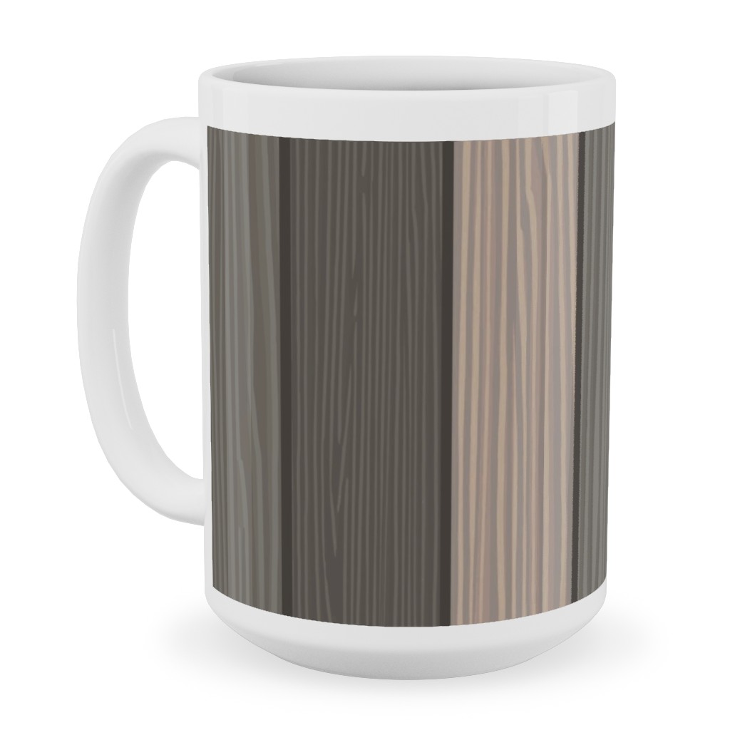 Old Wood Planks Driftwood - Brown Ceramic Mug, White,  , 15oz, Brown