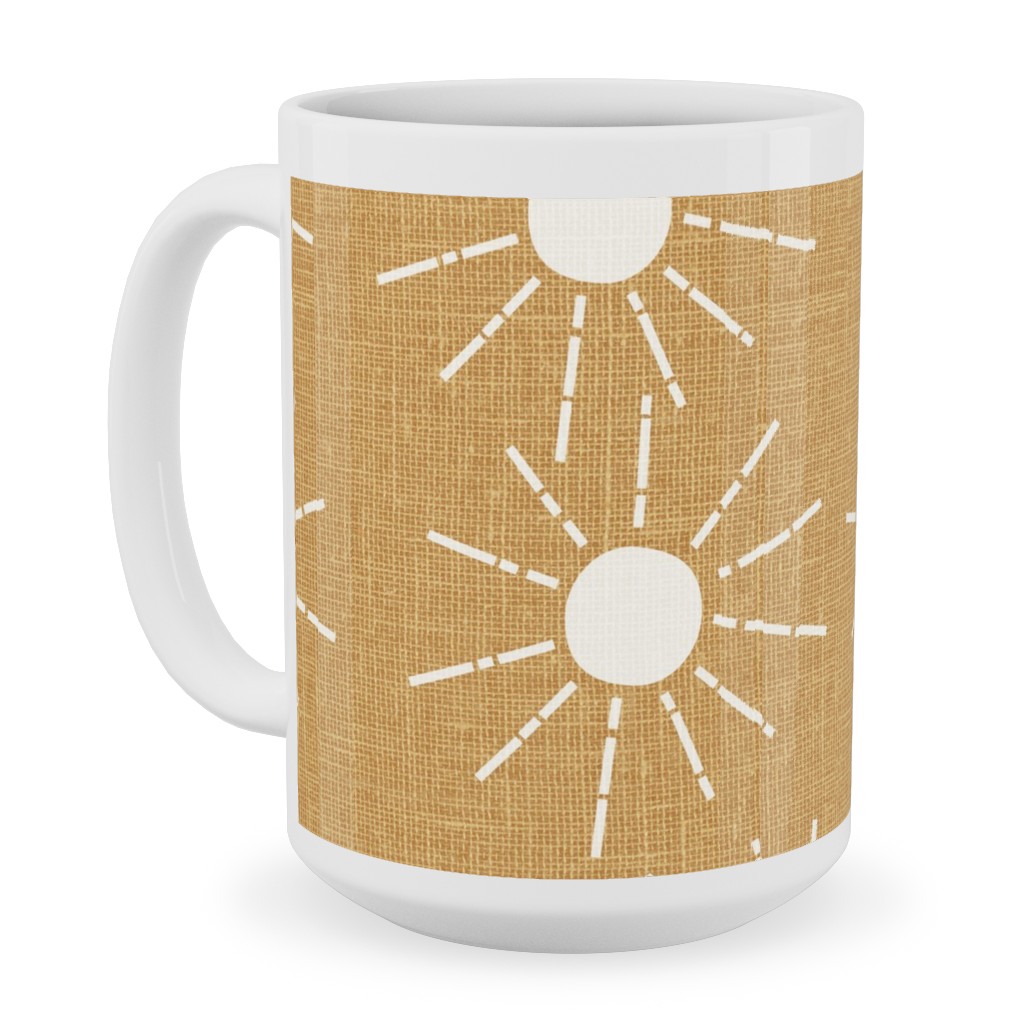 Summer Sunshine - Mustard Yellow Ceramic Mug, White, , 15oz, Yellow, Classic Yellow