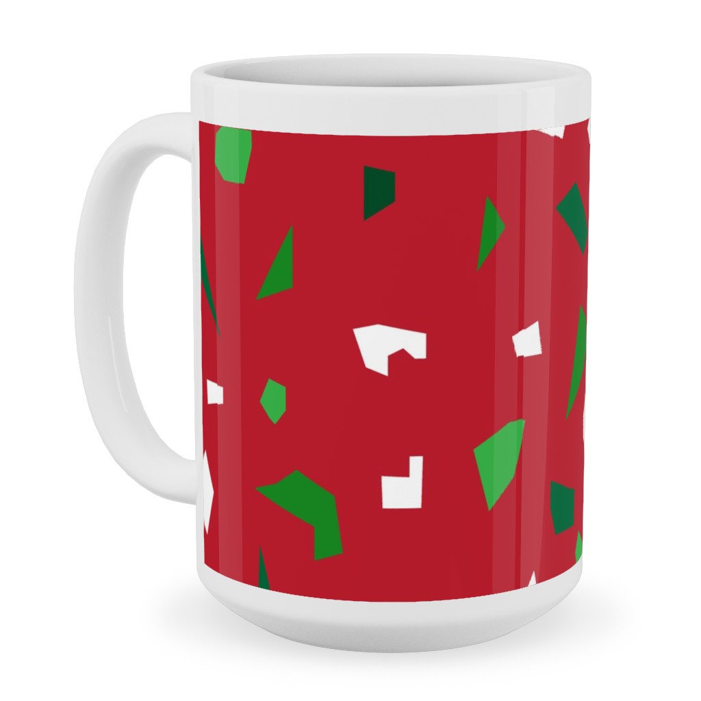 Christmas Terrazzo Ceramic Mug, White, , 15oz, Red, Red