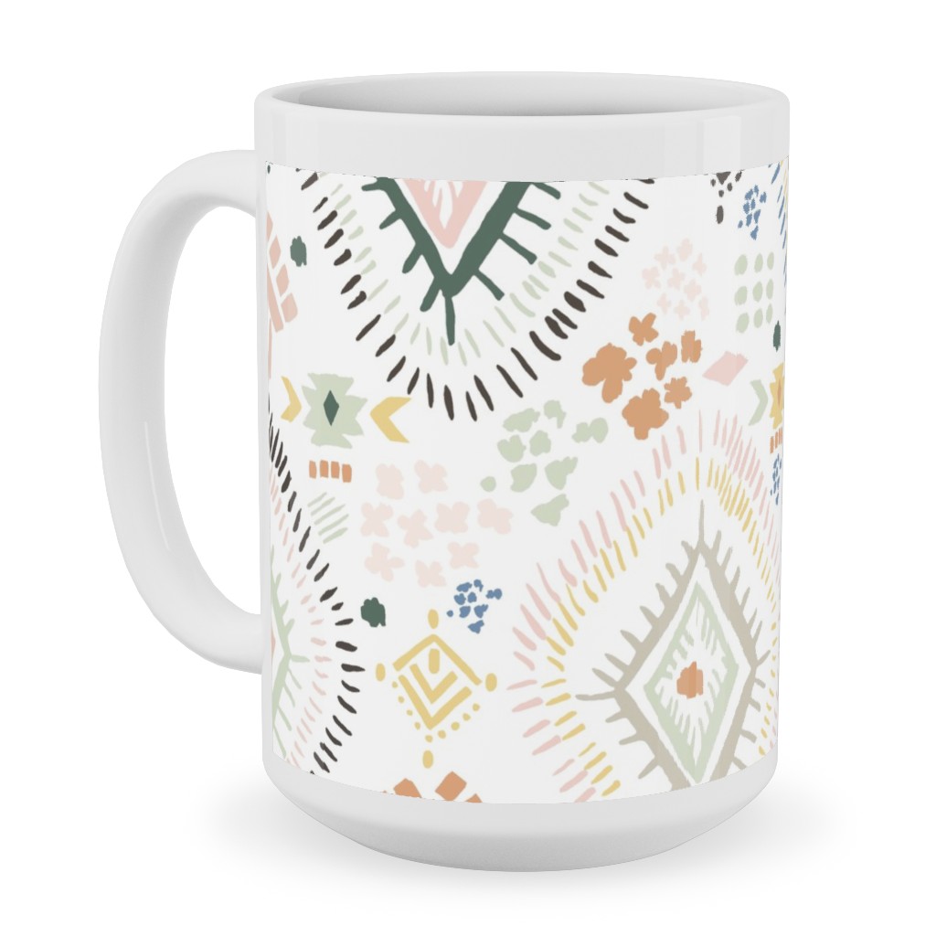 Modern Aztec - Multi Ceramic Mug, White, , 15oz, Multicolor