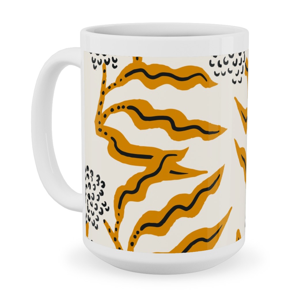 La Ville Vine Ceramic Mug, White,  , 15oz, Yellow