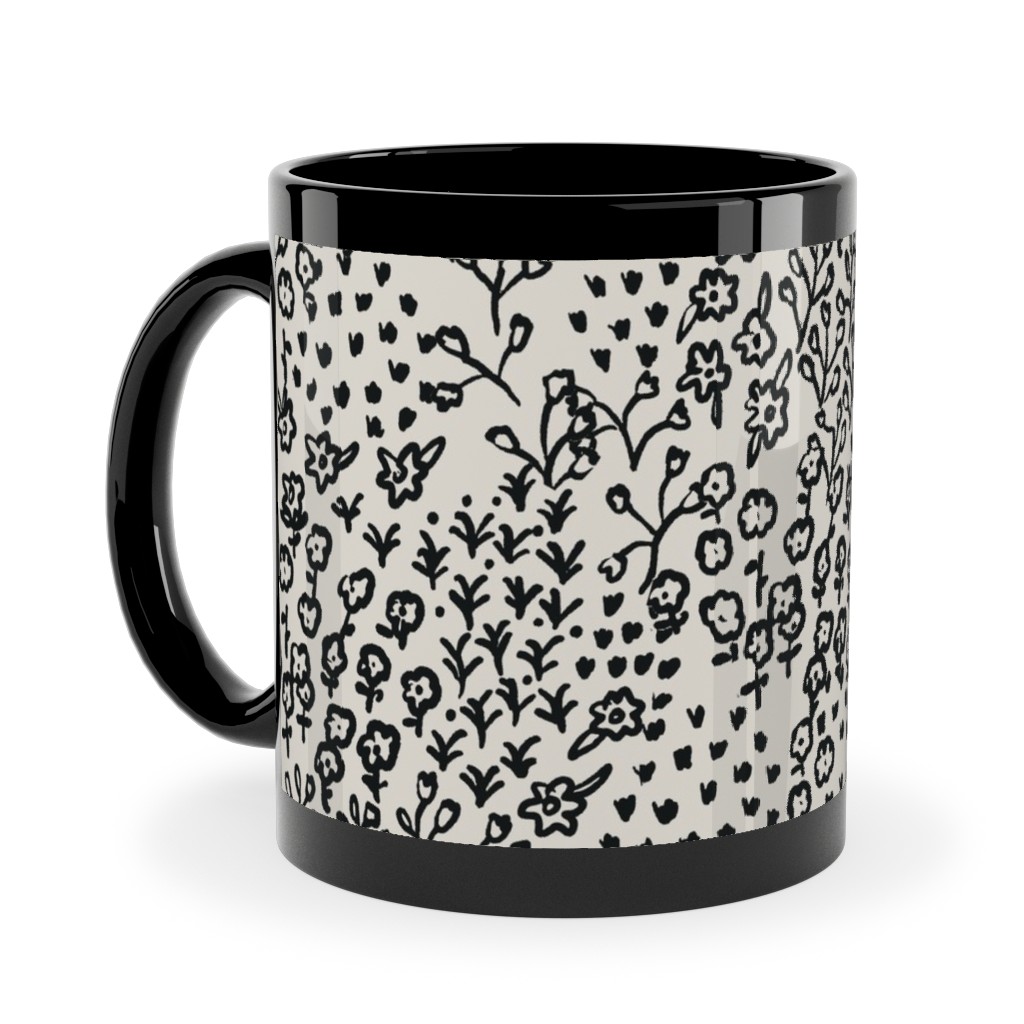 La Ville Meadow - Black Ceramic Mug, Black, , 11oz, Black, Black