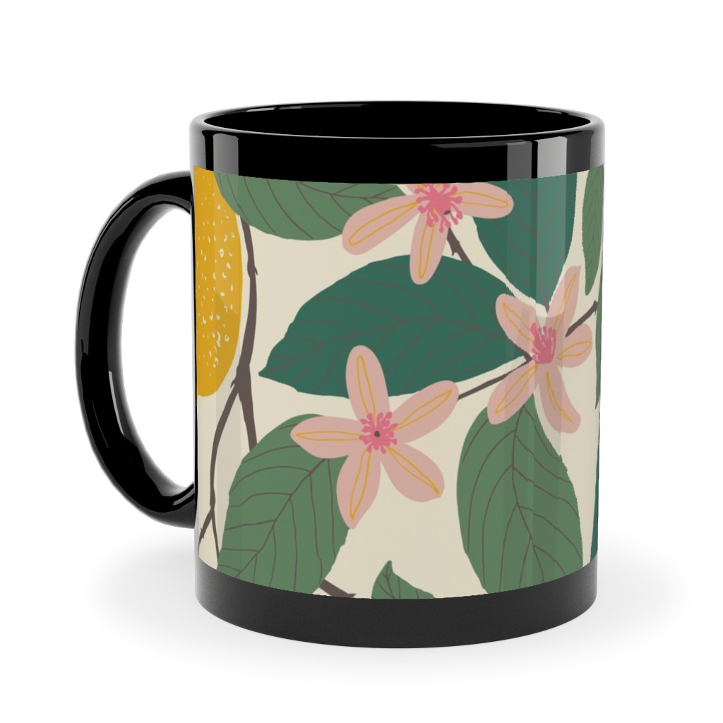 Lemon Tree - Yellow Ceramic Mug, Black, , 11oz, Yellow, Classic Yellow