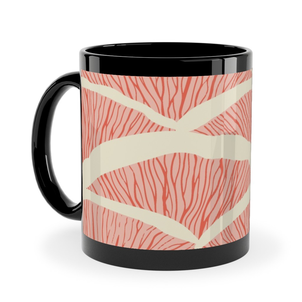 Gills - Peach Ceramic Mug, Black,  , 11oz, Pink