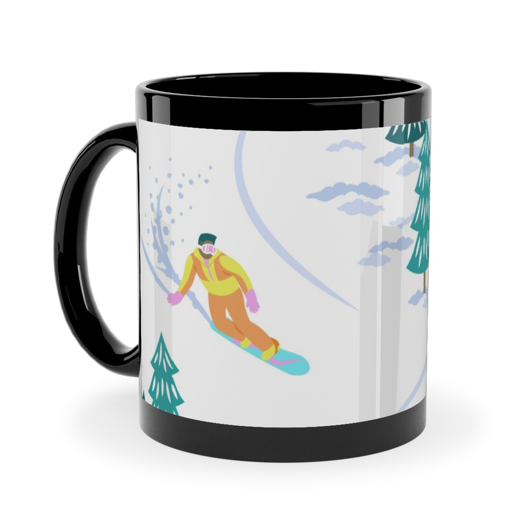 Cool Snowboarders - Multicolor Ceramic Mug, Black,  , 11oz, Green